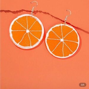 SHEIN Orange Slice Earrings